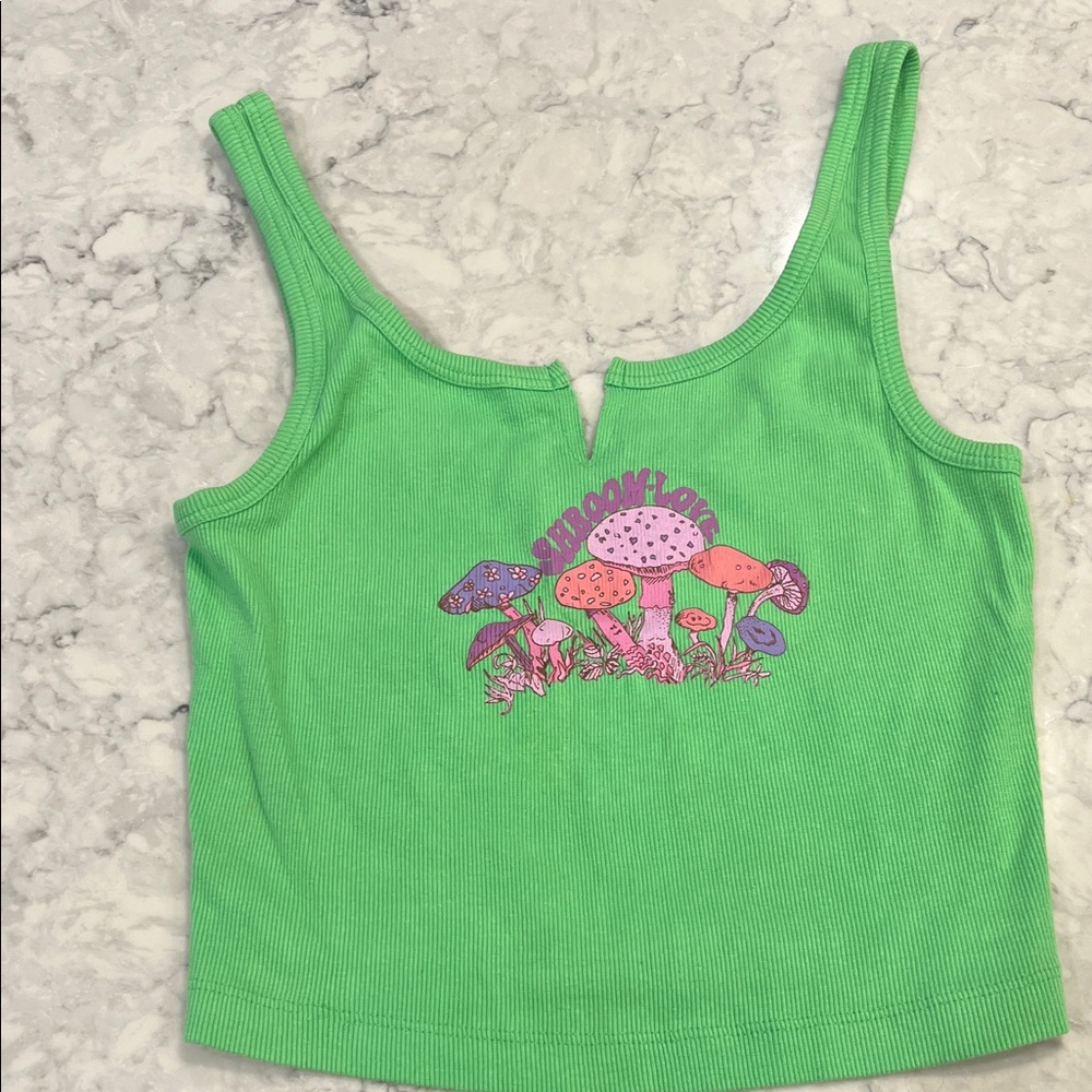 Urban Outfitters Green Ribbed Tank